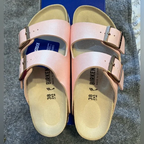 Birkenstock Light Pink Buckle Sandals - Picture 1 of 5